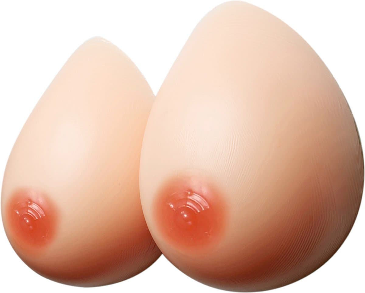 Borstprothese - 2-delige set - Cup E - 100% hypoallergene medische siliconen - kunstborst - Plakbaar - Protheses - Kunstmatige Nep Borst - Valse Borsten - fake boobs - Kunst Borst - Siliconen Huid - Crossdresser - Transgender - Travestiet — afbeelding 1