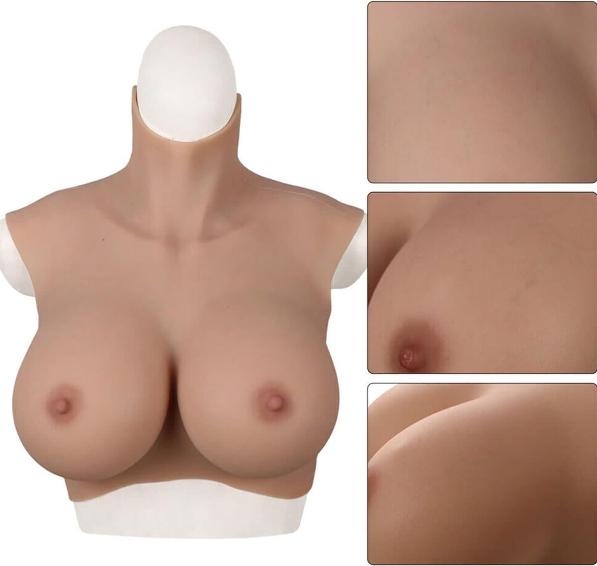Siliconen borsten- H Cup- 7000 gram-Nep borsten- Plus Size- Travestie-Cosplay- L-XL maat-Crossdresser-Travestie-Breastplate-Big Boobs- — afbeelding 1