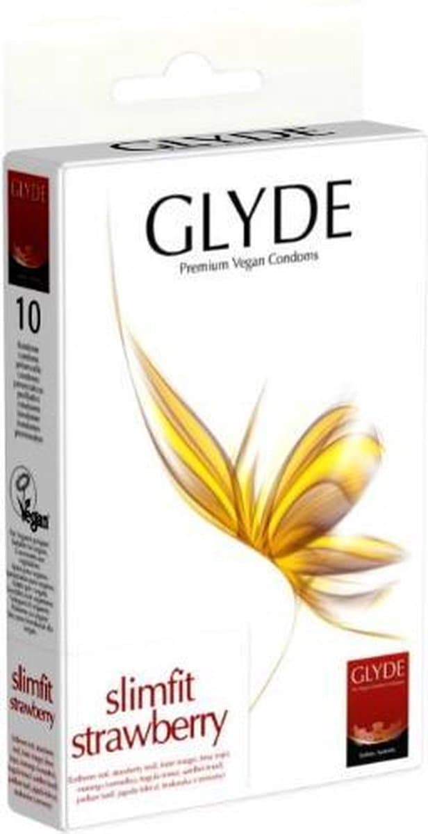 Glyde Ultra Slimfit Aardbei- 10 condooms — afbeelding 1