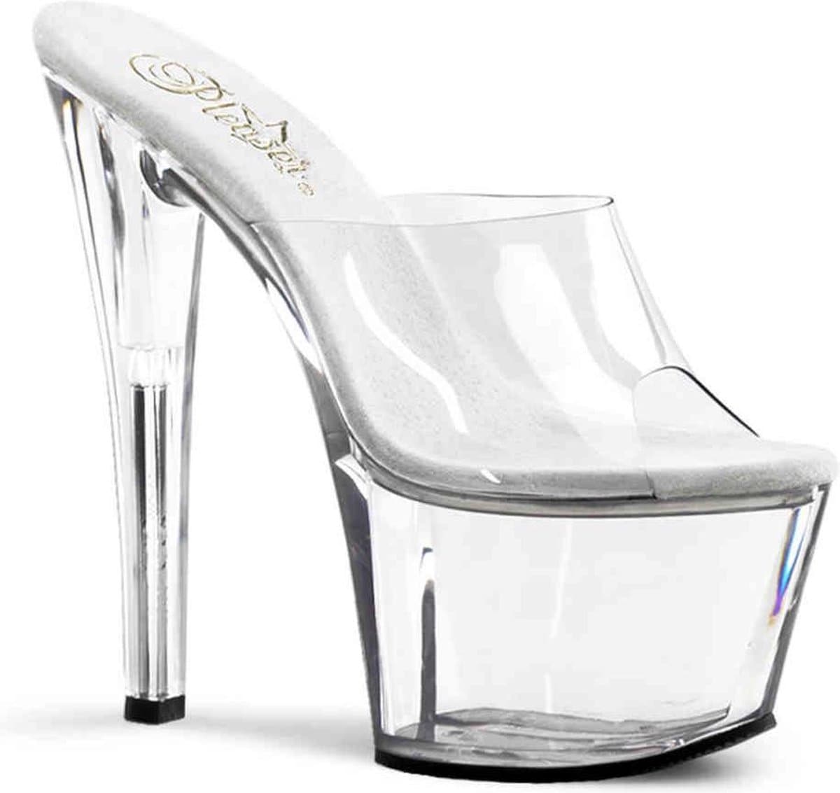 Pleaser - SKY-301 Muiltjes - Paaldans schoenen - 37 Shoes - Transparant/Zilverkleurig — afbeelding 1