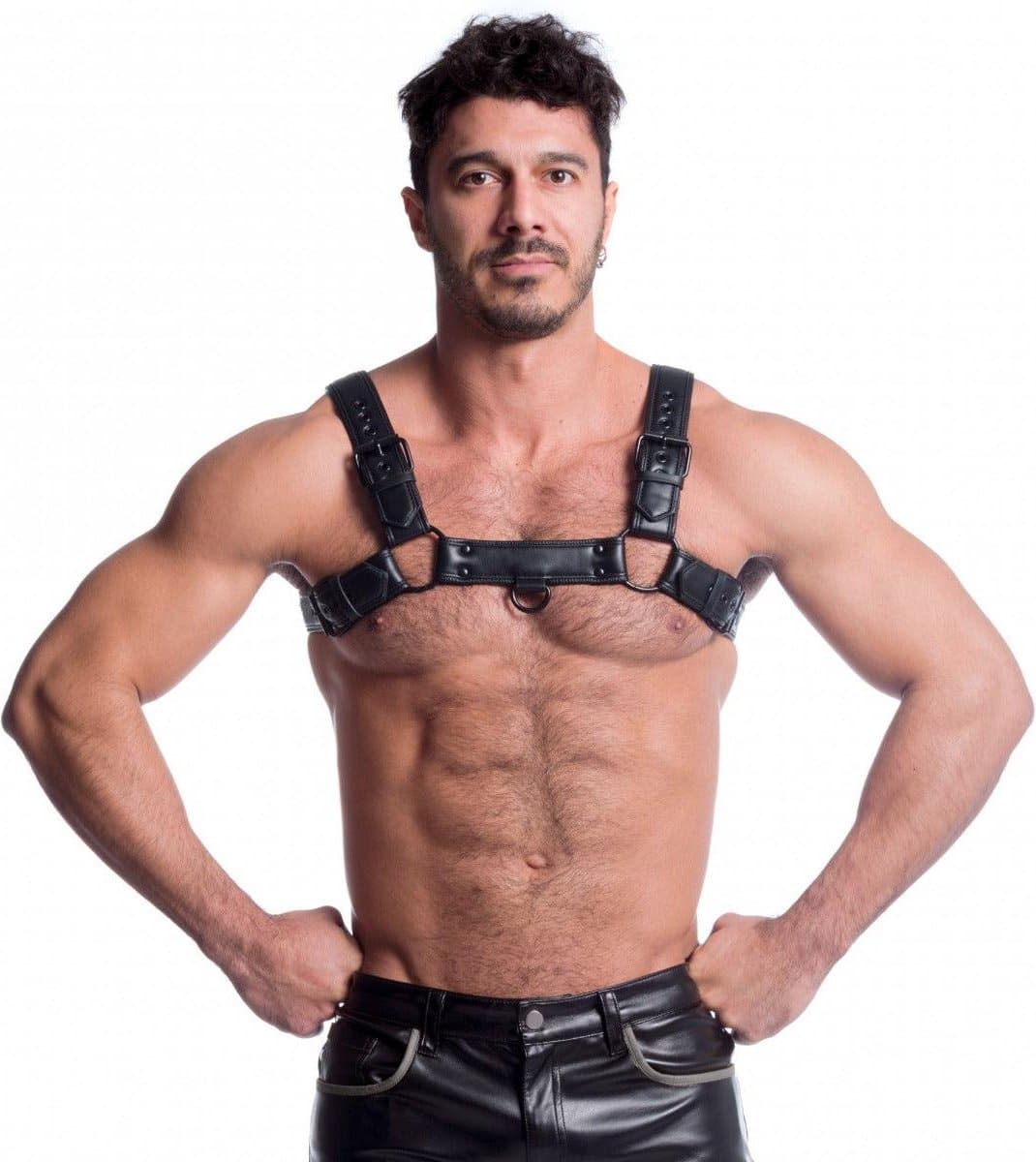 665 Vegan - Bulldog Harnas - PU Leer - Zwart - Maat 2XL — afbeelding 1