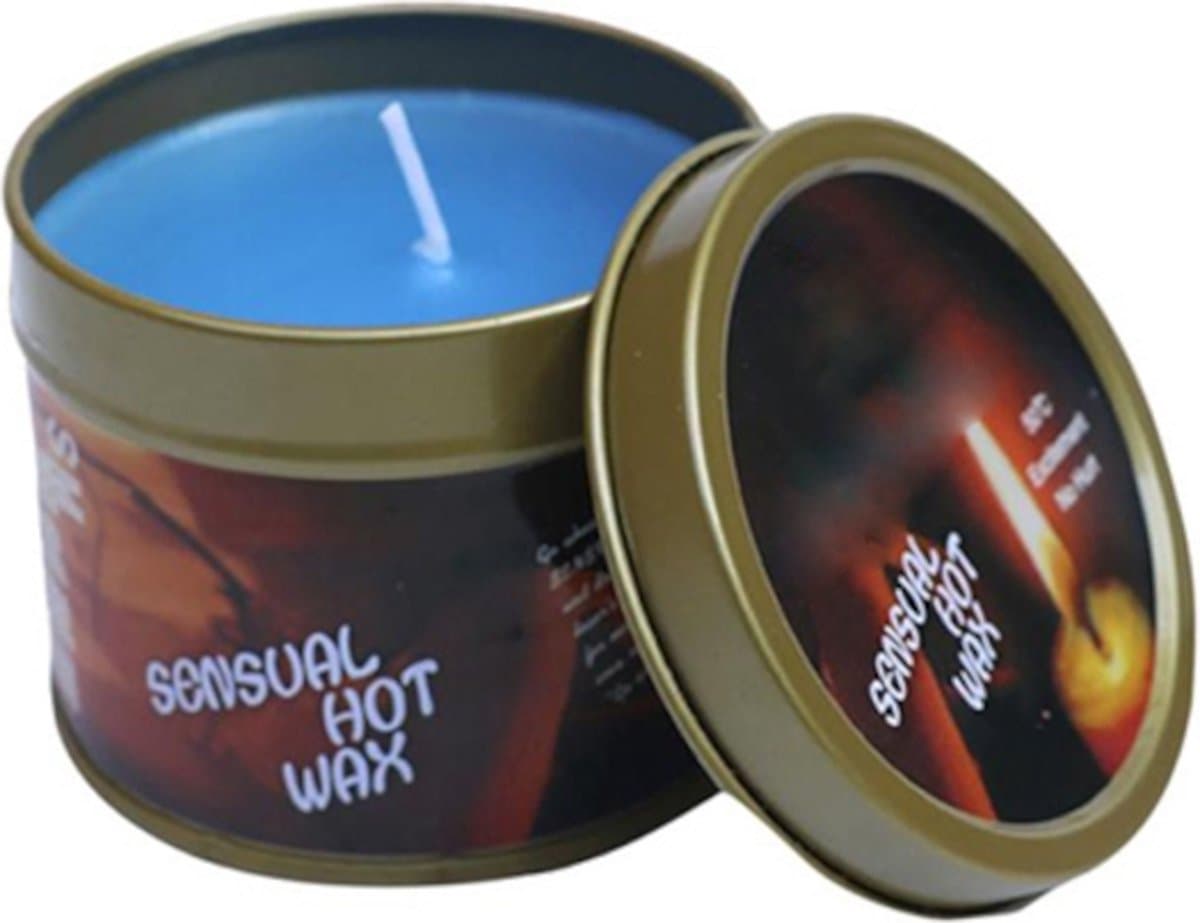 Hot Wax Massagekaars In Blik - Blauw - Warme Massageolie - 100% Natuurlijke Oliën — afbeelding 1