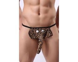 CHPN - Olifanten string met slurf - Mannenstring - Herenstring - One size - Grappige string - Olifantenstring - Reetveter - Leopard
