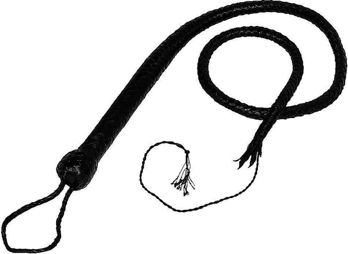 Lederen Single Tail Zweep – 120 cm - Zwart — afbeelding 1