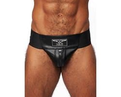 Mister b leather premium jockstrap black Large