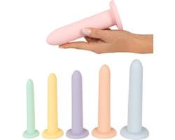 6 Delige Dildo Training Set in Pastel Kleuren - 6 Oplopende Maten Dildo's voor Anale of Vaginale Training - Dildo's met Sterke Zuignap - Siliconen Dildo's - Compatibel met Strap-on - Dildo Trainings Set