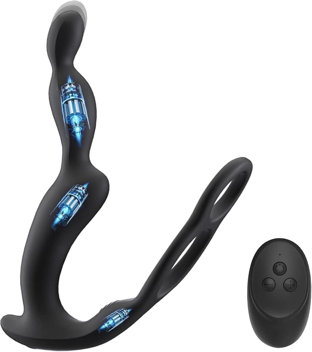Ynkkvre - Anal Vibrator - Mannen - 10 Vibratiemodi - 3 Motoren - Prostaatstimulatie - Met afstandsbediening - Dildo en Buttplug — afbeelding 1