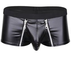 Afritsbare erotische slip heren - BDSM - Latex look - PU Leder - Boxer