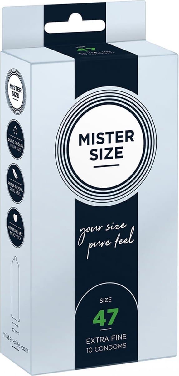 MISTER SIZE 47 Ultra Dunne XS condooms 10 stuks (verkrijgbaar in 7 maten) — afbeelding 1