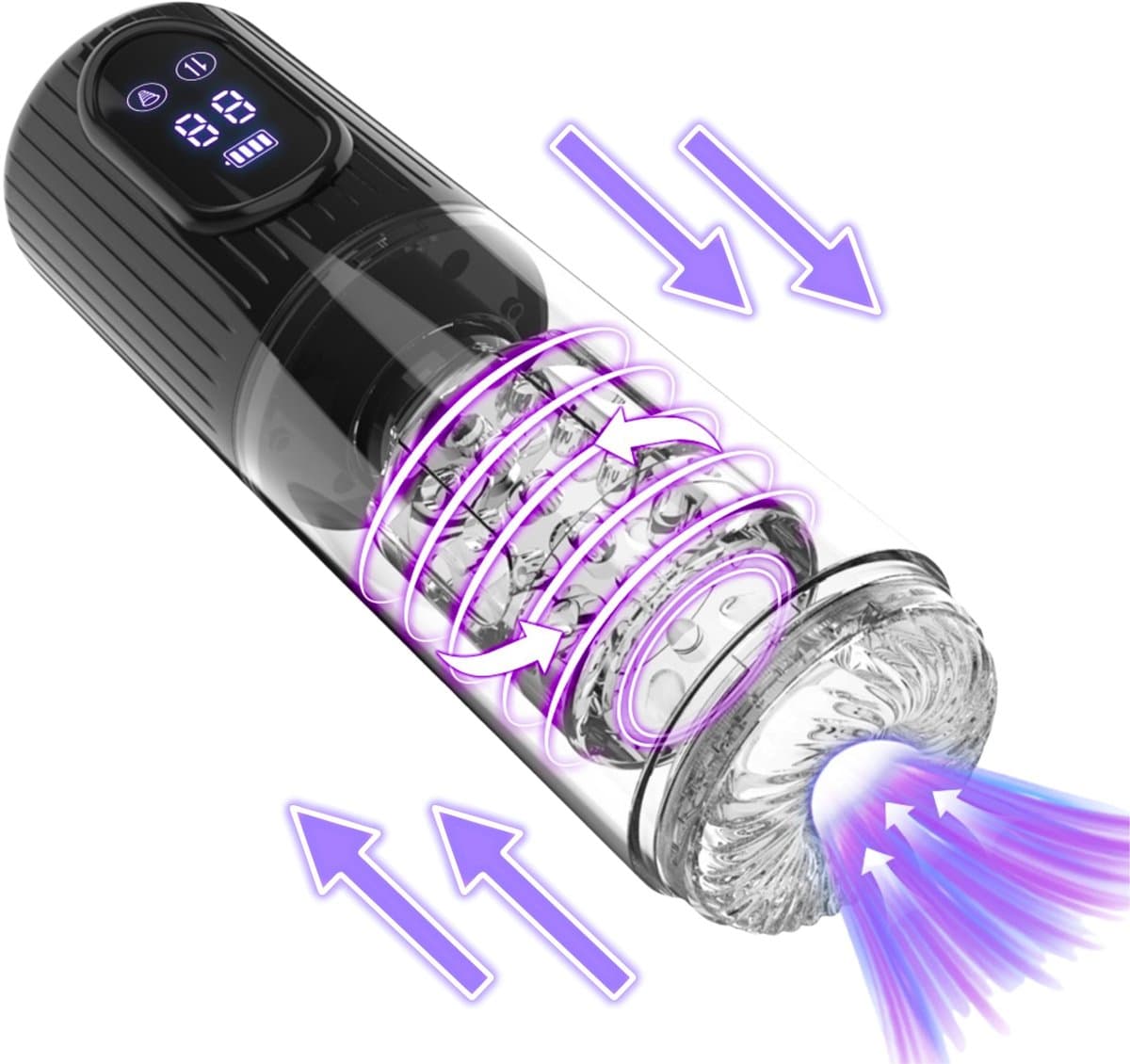 Niko – Blowjob Simulator met Zuig-, Stoot- & Rotatiefunctie – 9 Standen – Automatische Masturbator voor Mannen – Pocket Pussy – IPX7 Waterdicht – USB Oplaadbaar – LCD Display — afbeelding 1