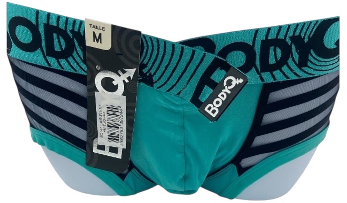 BodyQ Sexy Heren Boxershort – Aqua met Net Zwart – Erotische Herenlingerie – Maat S — afbeelding 1