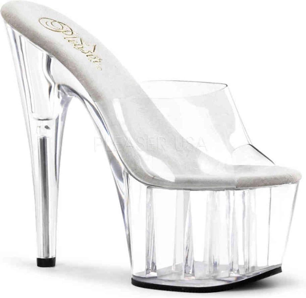 Pleaser - ADORE-701 Muiltjes - Paaldans schoenen - 42 Shoes - Transparant — afbeelding 1