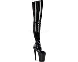 Pleaser - INFINITY-4000 Plateau Overknee Laarzen - Paaldans schoenen - 36 Shoes - Zwart