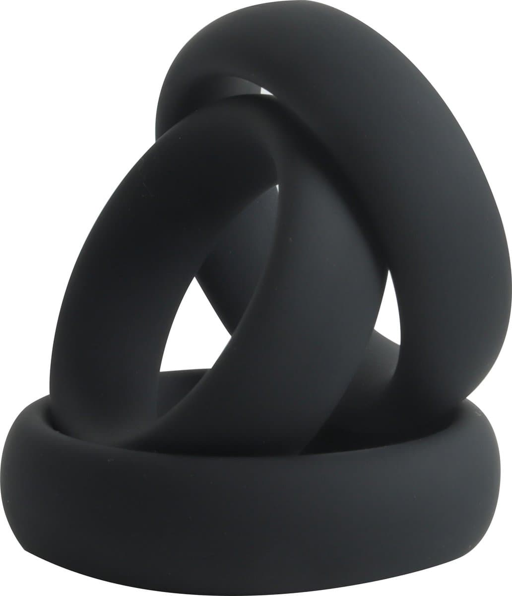 Banoch | Cockring set donut trio | zwart siliconen | Ø 40/45/50 mm — afbeelding 1