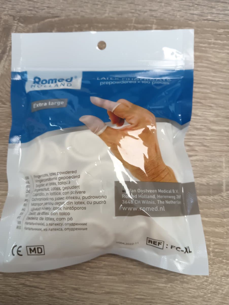 Romed Vingercondooms Latex XL 100 stuks — afbeelding 1