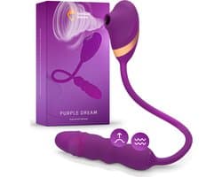 Sensual Desire® Purple Dream – Clitoris Stimulator met Tongbeweging – Stotende Dildo Vibrator – Dual Action – 10 Standen