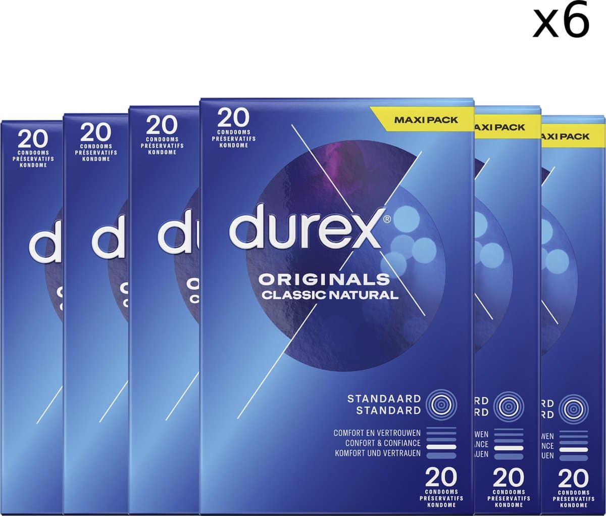 Durex - Condooms - Classic Natural - 20st x6 — afbeelding 1