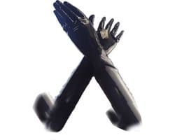 BamBella® - 100% LATEX Handschoenen Lang BDSM SM sexy glans handschoen Zwart