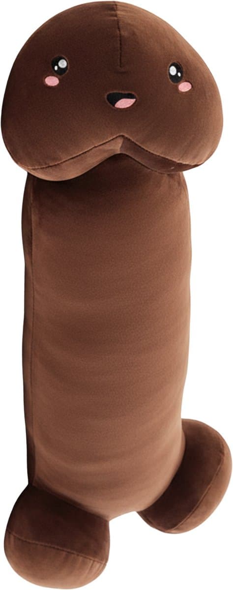 JustValue Penis Knuffel - 90 cm - Erotiek - Bodypillow - Piemel - Zacht - Kussen - Sex Toy - Beige - Bruin — afbeelding 1