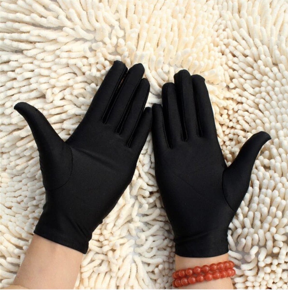 Beschermende Handschoenen Zwart - Handschoenen - Eczeemhandschoen – Black Gloves - Jewelry Handschoen - Werk Handschoen - Beauty salon handschoenen - Veiligheid Handschoen Lichtgewicht Unisex Zacht MAAT L ----- XXO — afbeelding 1
