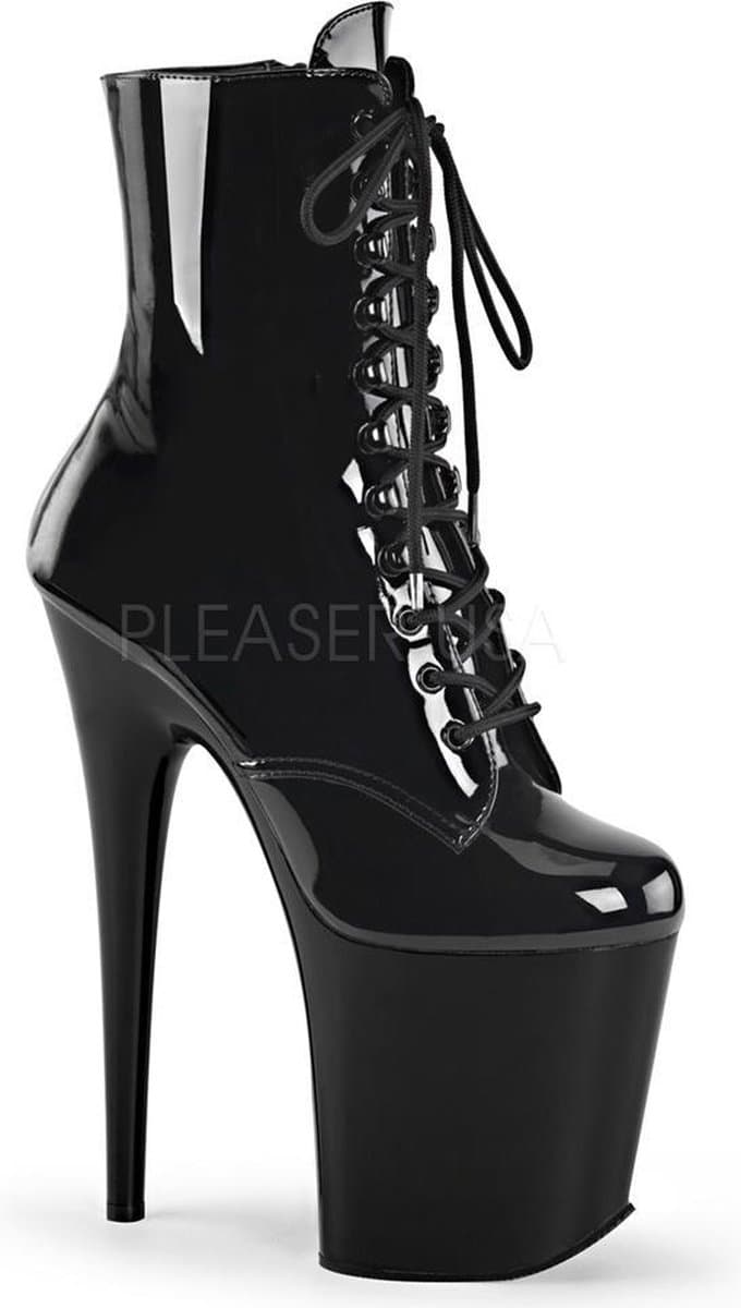 Pleaser - Flamingo-1020 Plateau Laarzen, Paaldans schoenen - Paaldans schoenen - 39 Shoes - Zwart — afbeelding 1