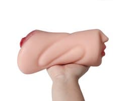 Quick Relief Anna™ - Masturbator - Pocket Pussy - 3-1 Mond, Vagina & Anus - Sex toys voor Mannen - Beige