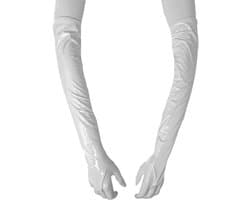LATEX Handschoen Sexy lange Datex Handschoenen Wit lange lak handschoen Glans Lakleer SM Gogo dancing dans accessoiren