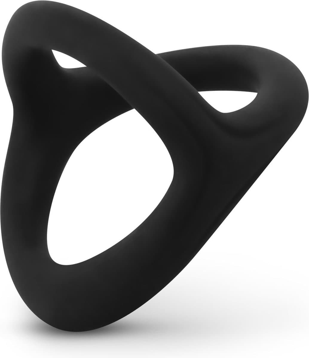EasyToys - Flexibele Siliconen Cock en Balzakring - Zacht Siliconen - Cockring - Seksspeeltjes - Penisring - Cockringen - Cockring Vibrerend - Sex Toys voor Mannen - Zwart — afbeelding 1