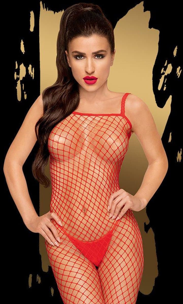 Penthouse Lingerie Body Search - Erotische Catsuit - Maat S/L - Rood — afbeelding 1