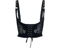 Killstar Nocturne Nights - A Devil'S Rose Underbust Corset Dames Korset - zwart - XS