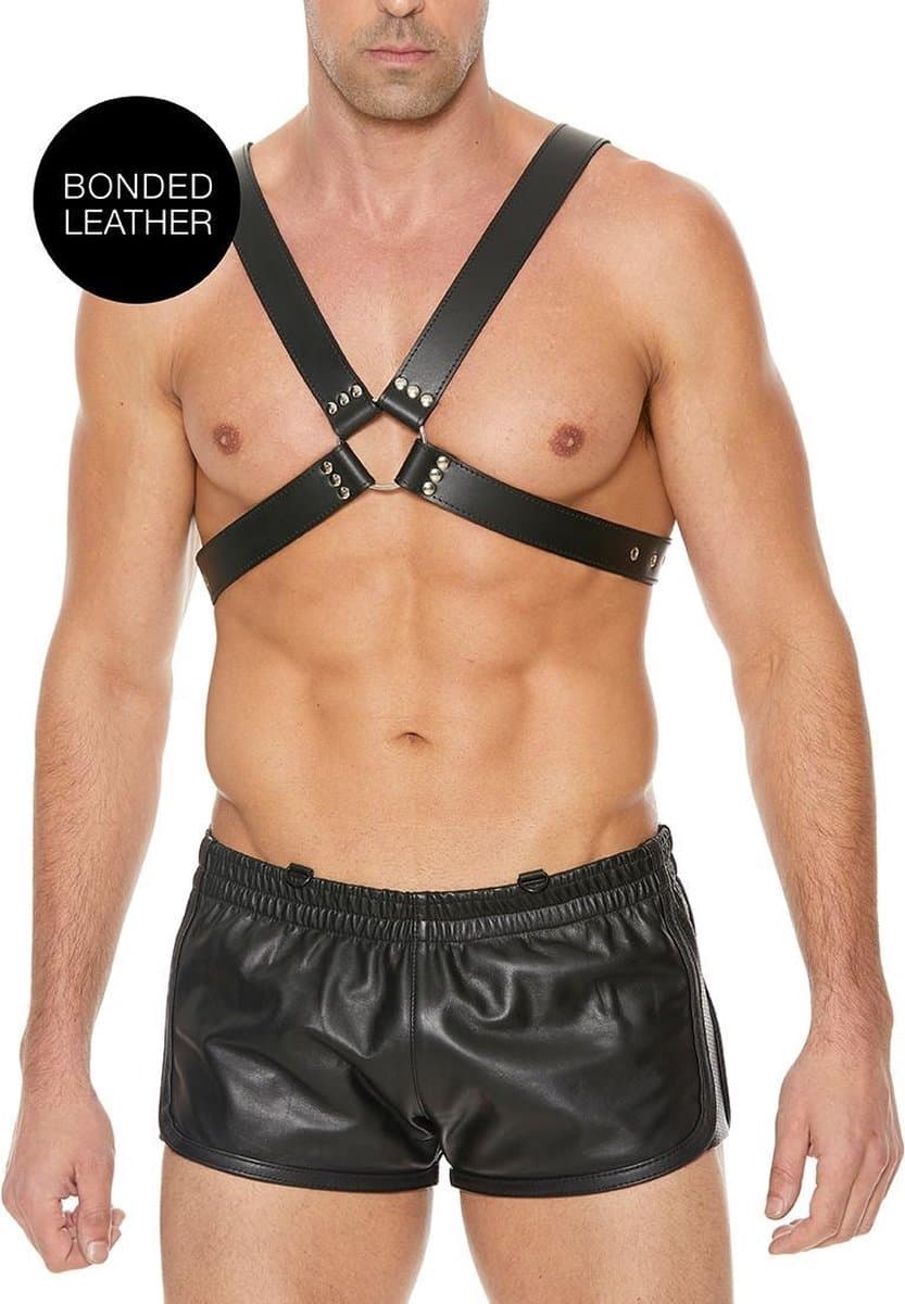 Men's Large Buckle Harness - One Size - Zwart — afbeelding 1