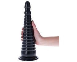 Lusty XXL Buttplug StereoLite - 32.5 c 9 CM - Mega Anaalplug - Met Zuignap - Zwart - Buigzaam PVC - Sexspeeltje - Sextoy voor hem en haar