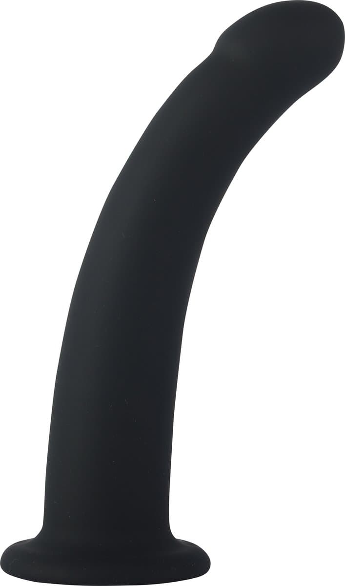 Banoch | Dildo siliconen Curvzz tip zwart | Large | Ø 3 cm | 17 cm lengte | zuignap — afbeelding 1