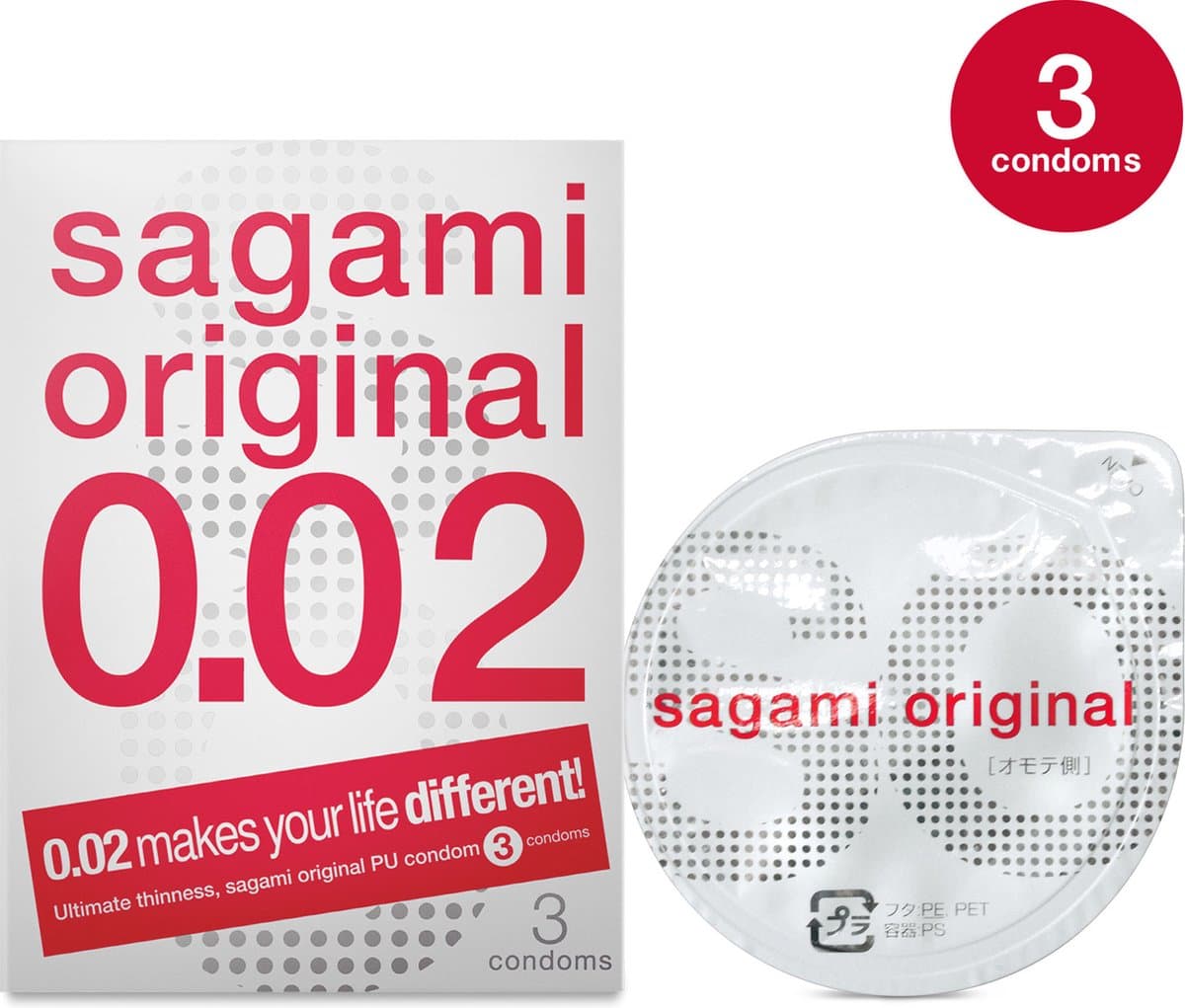Sagami Original latexvrij condooms - 3 stuks — afbeelding 1