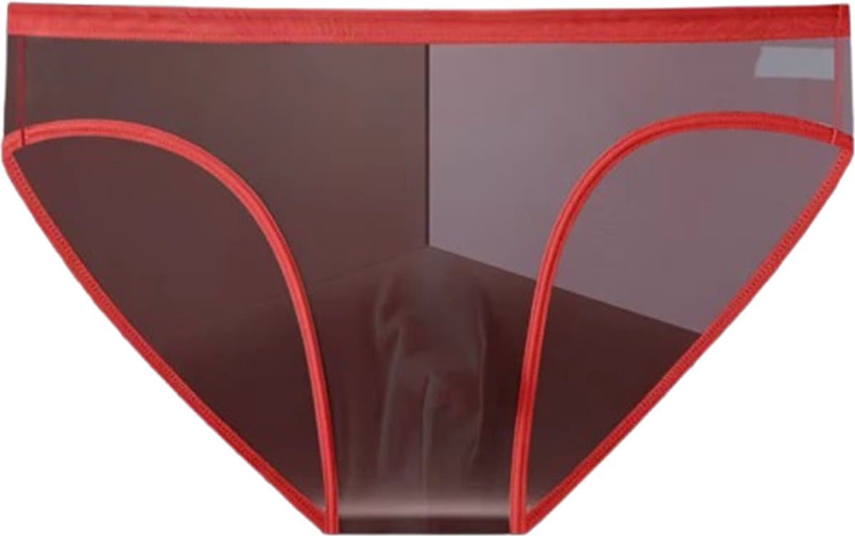 Transparante Heren Slip Rood - Doorschijnend Ondergoed - Lingerie - Boxershort — afbeelding 1