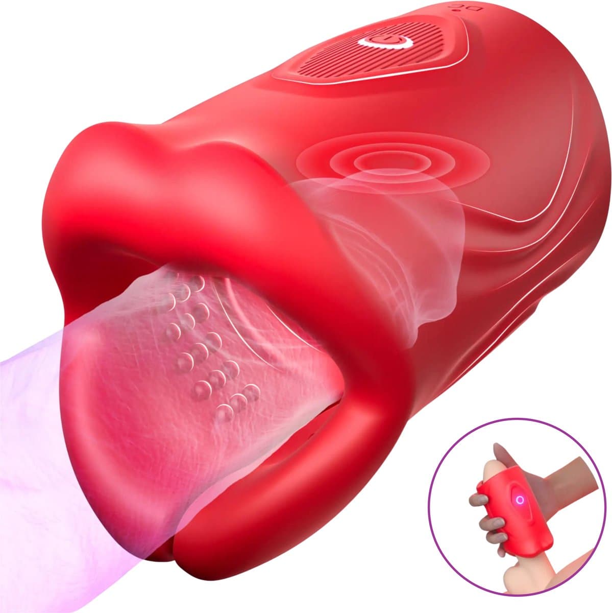 JustFun Masturbator met App Control - 9 Vibratiestanden - Sex Toys voor Mannen - Pocket Pussy - Zwart / Rood — afbeelding 1