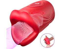 JustFun Masturbator met App Control - 9 Vibratiestanden - Sex Toys voor Mannen - Pocket Pussy - Zwart / Rood