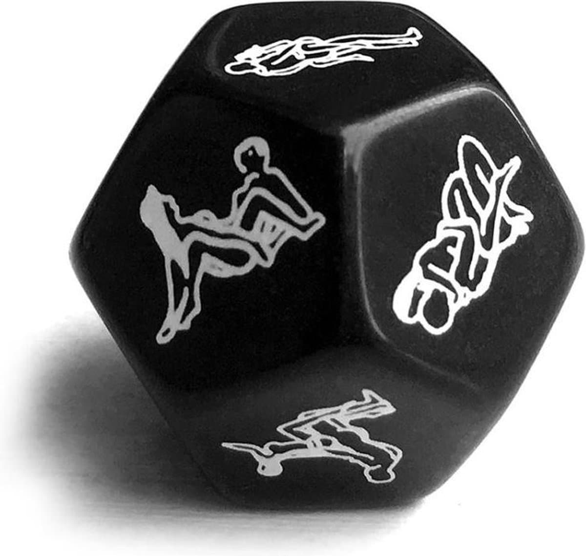 Erotische Dobbelsteen - Zwart - Seks spel voor Koppels - Verschillende Standjes - 12 Zijdige Erotische Dobbelstenen - Seks Dobbelstenen - Erotisch Spel - Sex Dice - Bachelor gift - Vrijgezellenfeest - Sex standjes — afbeelding 1