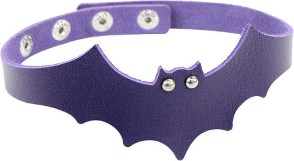 Bdsm collar purple - 1 stuk - imitatieleder - verstelbaar - ca. 38 cm — afbeelding 1