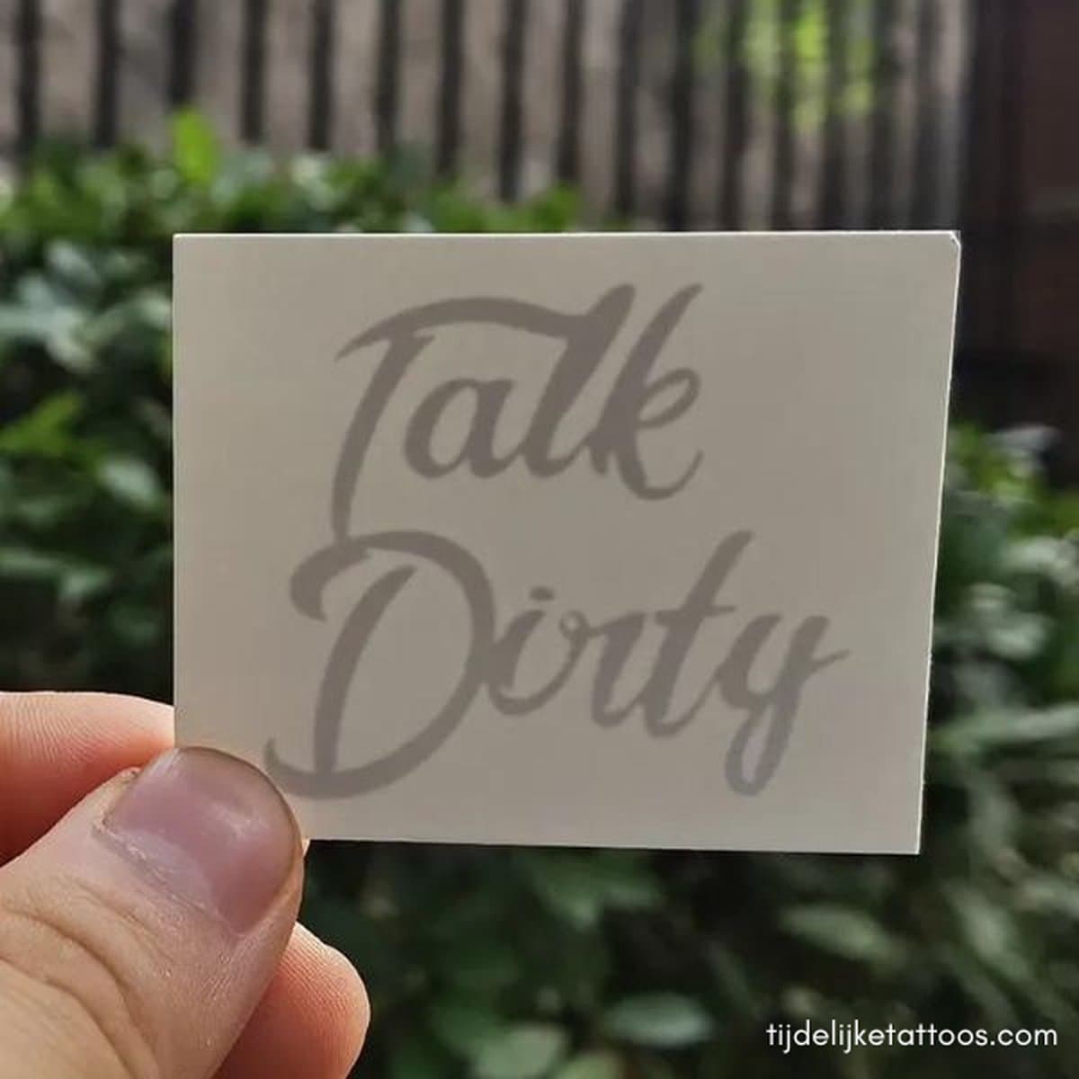 Talk Dirty Tattoo - sexy tijdelijke tattoo - neptattoo volwassenen - plak tattoo - erotiek — afbeelding 1