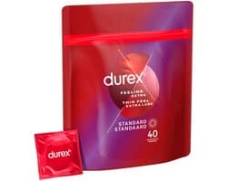 Durex Condooms Thin Feel met Extra Glijmiddel - 2 x 40 stuks - Voordeelverpakking