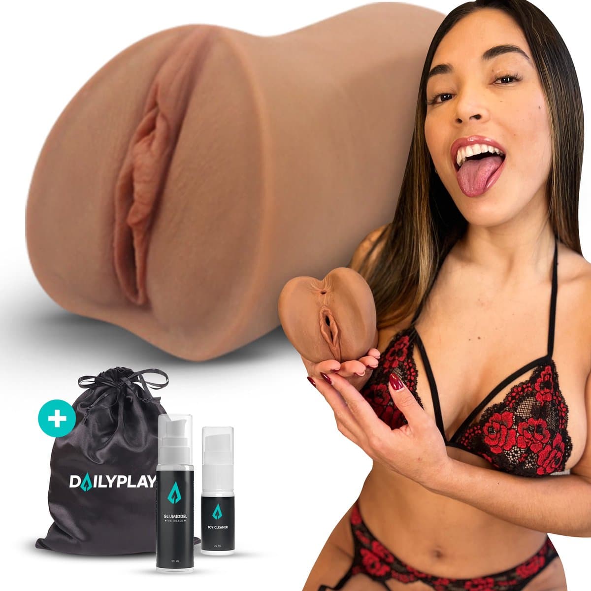 DailyPlay Pocket Pussy Pornstar Mia Nins – Masturbator met Kont en Kunst Vagina voor Man – Sex Toys Mannen en Koppels – Nep Kut — afbeelding 1