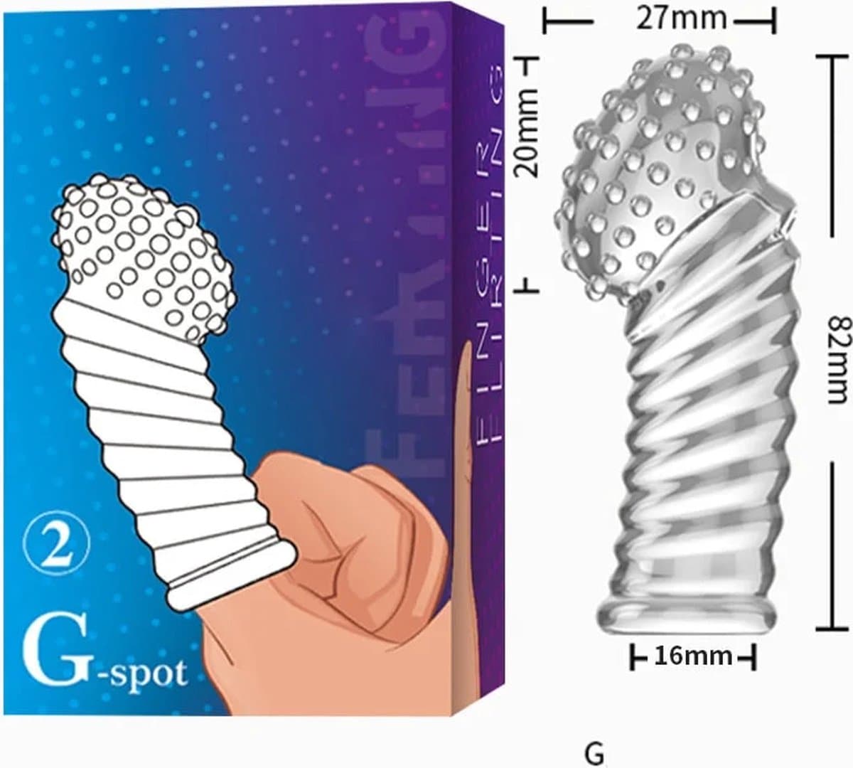 G-Spot Vinger sleeve Siliconen NR2 — afbeelding 1