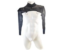 BNDGx® - Sexy Erotische korte crop Top - Maat S/M - shirt rollenspel top mannen met ijzeren ringen