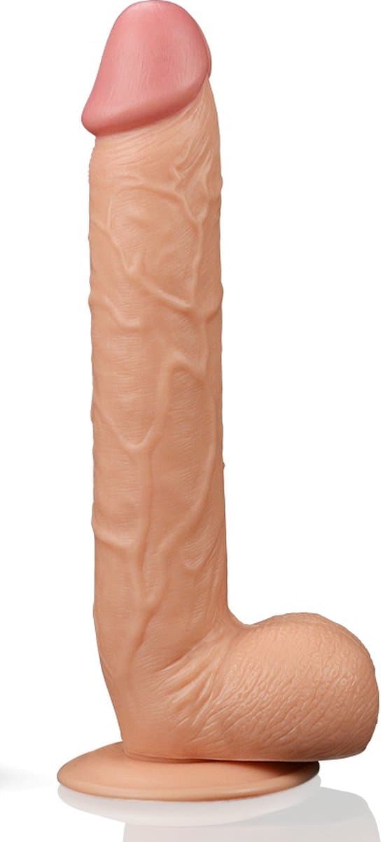Realistische XXL King Size Dildo 27.5 cm lang en 4.5 cm dik - Levensechte Grote Dildo 27.5 cm lang - Realistische dildo met balzak en stevige zuignap - Realistische Dildo Met Zuignap en Balzak — afbeelding 1