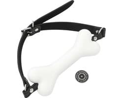 Banoch - Mouthgag bone - siliconen gag bot - honden bot wit - puppy play