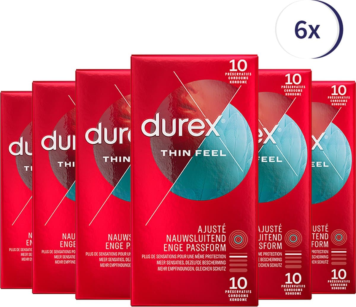Durex Condooms Thin Feel Close Fit 10st - 6 Stuks - Voordeelverpakking — afbeelding 1