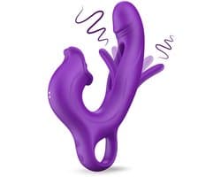 Ivy Lux Amelia - Likkende Vibrator - Rabbit Vibrator – G-spot & Clitoris Stimulator – 49 standen (7+7) - Vibrator voor vrouwen - Sex toys voor Vrouwen – Waterdicht – USB oplaadbaar – Vibrator voor koppels