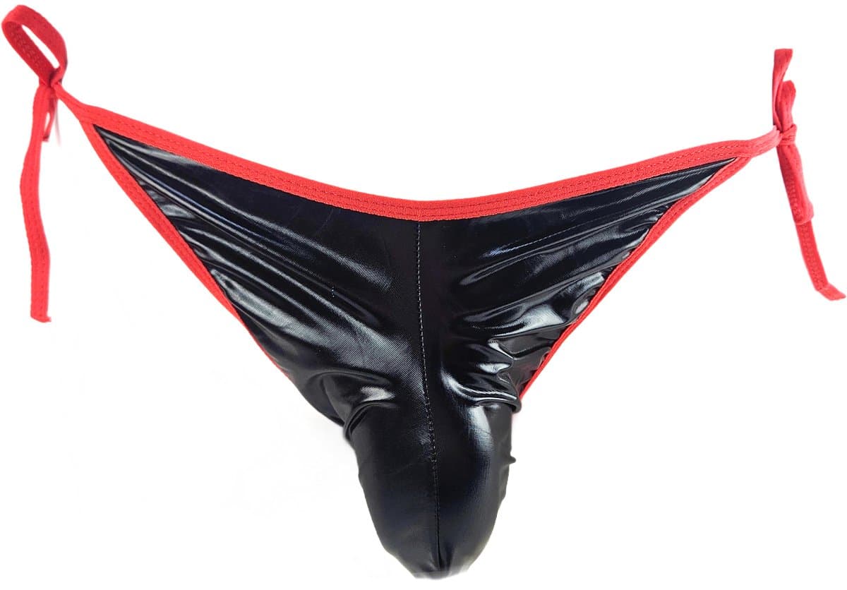 BamBella ® - Slip - Maat onesize Zwart SM kleding BDSM erotische heren kleding wetlook ondergoed lingerie onderbroek zwart — afbeelding 1
