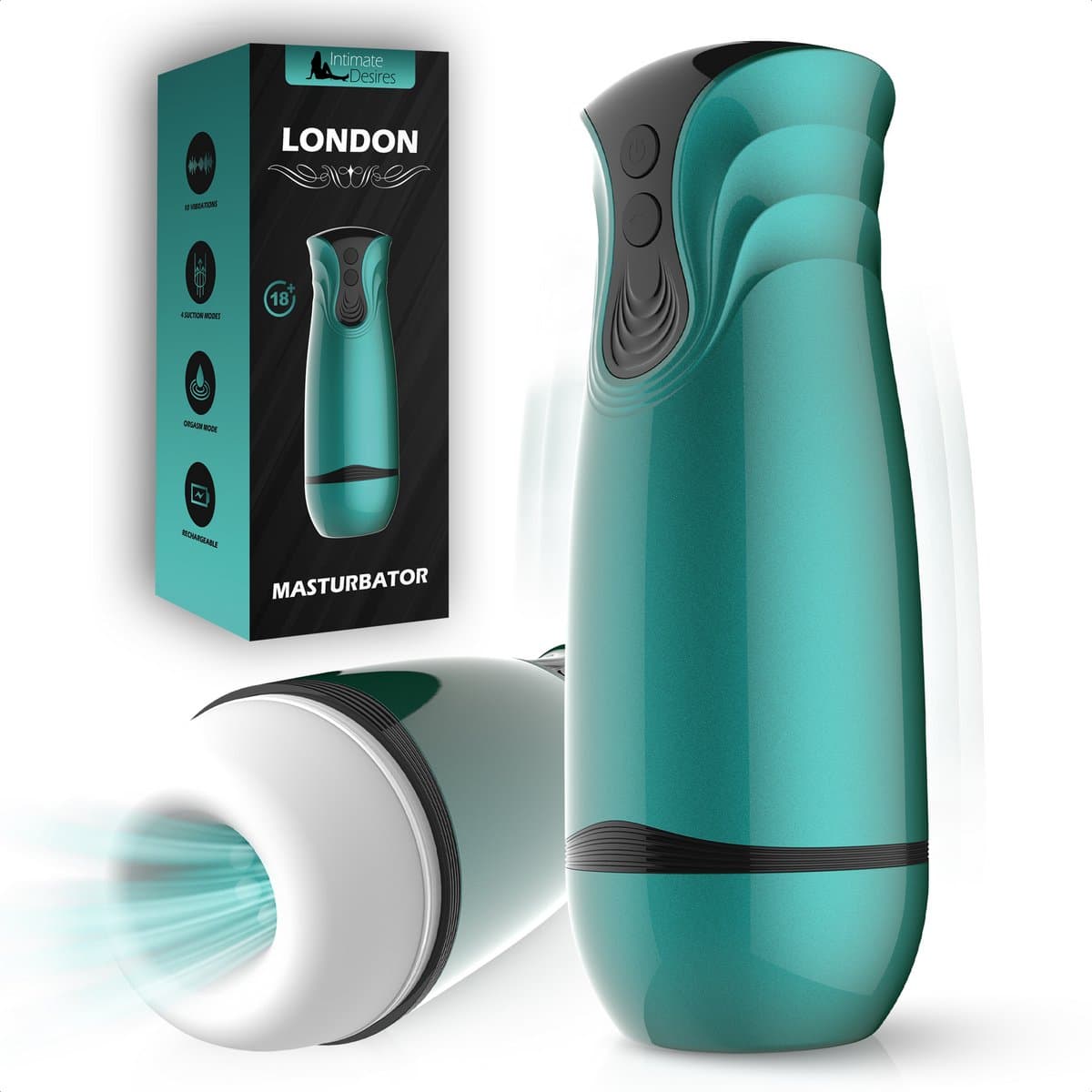 Intimate Desires® London - Masturbator voor man - Pocket Pussy - Tril- & Zuigfunctie - Automatische Masturbator - Sex Toys voor mannen - Oplaadbaar — afbeelding 1